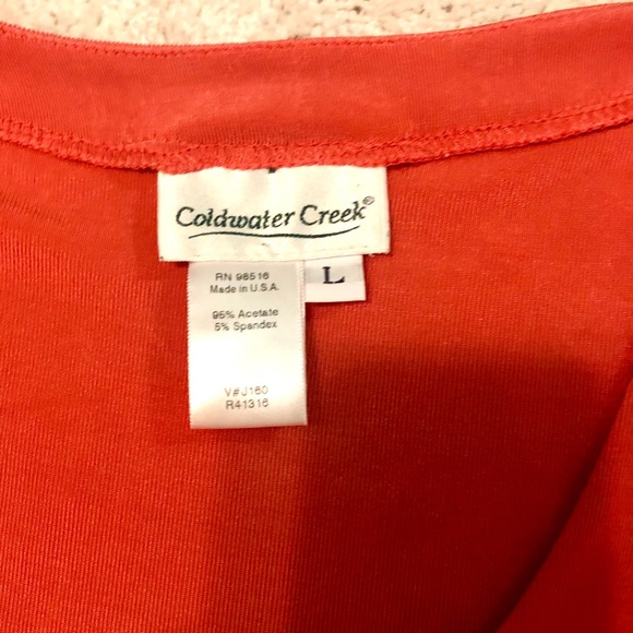 COLDWATER CREEK Scoop Neck Coral Pullover - Picture 6 of 7